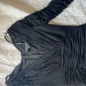 ruffled blouse black